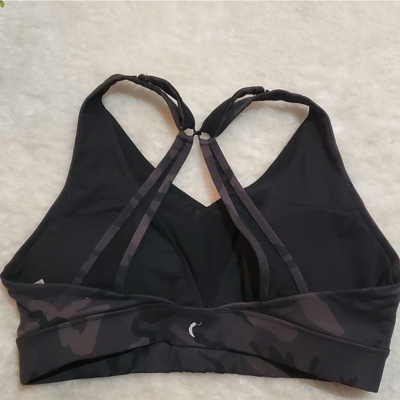 ZYIA Black Forest Camo Adjustable Mesh Sports Bra, Size Large - Picture 3 of 8